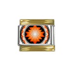 Orange_Sri_Yantra Gold Trim Italian Charm (9mm)