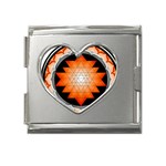 Orange_Sri_Yantra Mega Link Heart Italian Charm (18mm)