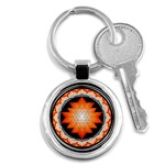 Orange_Sri_Yantra Key Chain (Round)