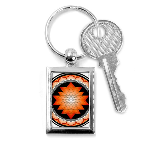 Orange_Sri_Yantra Key Chain (Rectangle) from ArtsNow.com Front