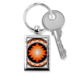 Orange_Sri_Yantra Key Chain (Rectangle)