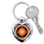 Orange_Sri_Yantra Key Chain (Heart)