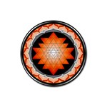 Orange_Sri_Yantra Rubber Coaster (Round)