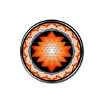 Orange_Sri_Yantra Magnet 3  (Round)