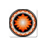 Orange_Sri_Yantra Magnet (Square)