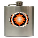 Orange_Sri_Yantra Hip Flask (6 oz)