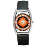 Orange_Sri_Yantra Barrel Style Metal Watch