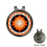 Orange_Sri_Yantra Golf Ball Marker Hat Clip