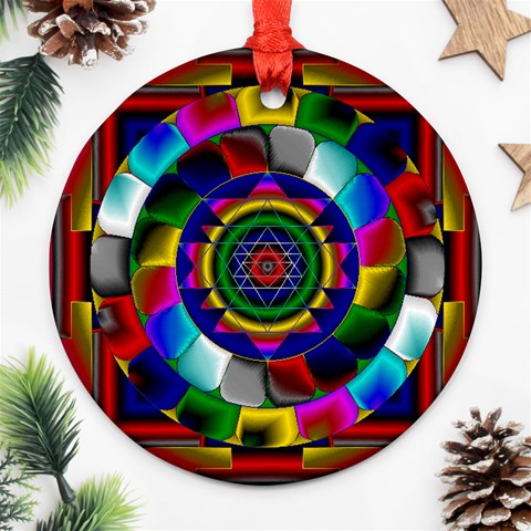 Sri Yantra Ornament (Round) from ArtsNow.com Front