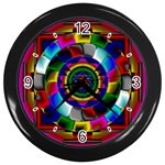 Sri Yantra Wall Clock (Black with 4 black numbers)