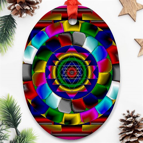 Sri Yantra Ornament (Oval) from ArtsNow.com Front