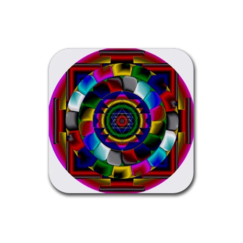 Sri Yantra Rubber Coaster (Square) from ArtsNow.com Front