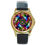 Sri Yantra Round Gold Metal Watch