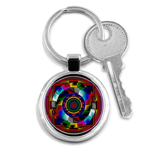 Sri Yantra Key Chain (Round) from ArtsNow.com Front