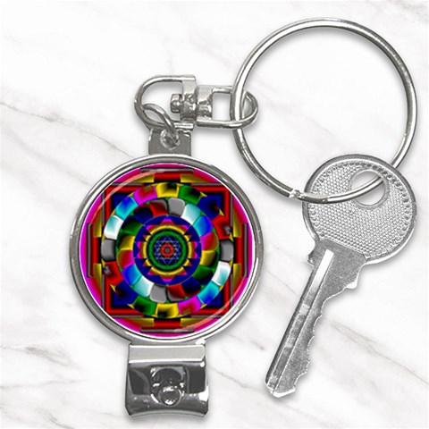 Sri Yantra Nail Clippers Key Chain from ArtsNow.com Front