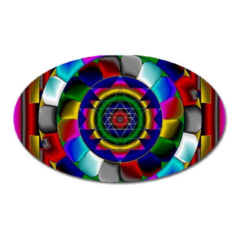 Sri Yantra Magnet (Oval) from ArtsNow.com Front