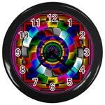 Sri Yantra Wall Clock (Black with 12 black numbers)