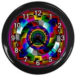 Sri Yantra Wall Clock (Black with 12 white numbers)