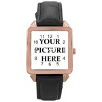 Personalize Rose Gold Leather Watch 