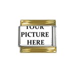 Personalize Gold Trim Italian Charm (9mm)