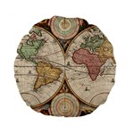 1730 Stoopendaal Map Of The World In Two Hemispheres   Geographicus   Wereltcaert Stoopendaal 1730 15  Premium Round Cushion 