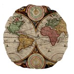 1730 Stoopendaal Map Of The World In Two Hemispheres   Geographicus   Wereltcaert Stoopendaal 1730 18  Premium Round Cushion 