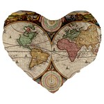 1730 Stoopendaal Map Of The World In Two Hemispheres   Geographicus   Wereltcaert Stoopendaal 1730 19  Premium Heart Shape Cushion