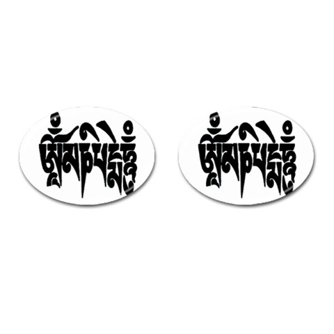 OMPH text Cufflinks (Oval) from ArtsNow.com Front(Pair)