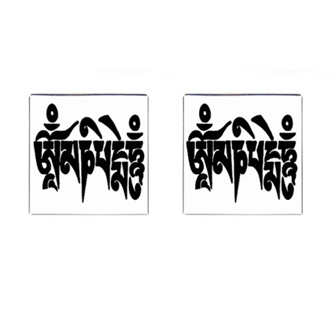 OMPH text Cufflinks (Square) from ArtsNow.com Front(Pair)