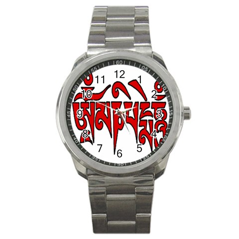 OMPH Text Sport Metal Watch from ArtsNow.com Front