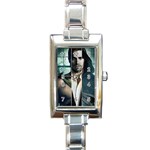 Images (1) Rectangular Italian Charm Watch