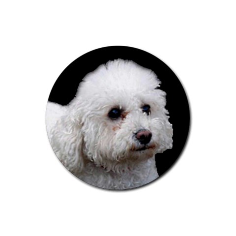 Bichon Frise Rubber Round Coaster (4 pack) from ArtsNow.com Front