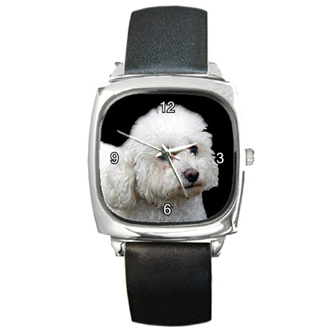 Bichon Frise Square Metal Watch from ArtsNow.com Front