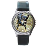 doberman pinscher Round Metal Watch