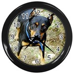 doberman pinscher Wall Clock (Black)