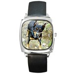 doberman pinscher Square Metal Watch