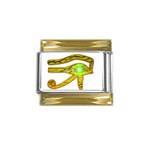 Horus Eye2 Gold Trim Italian Charm (9mm)