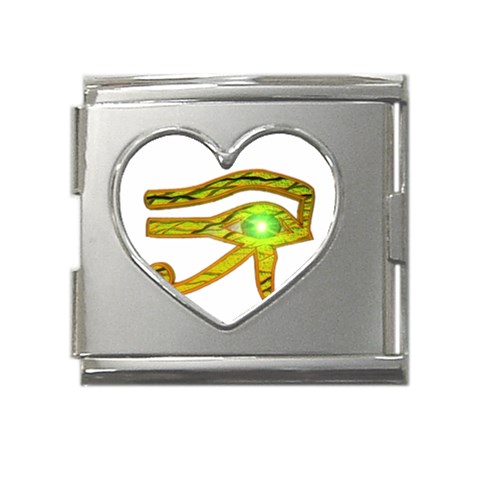 Horus Eye2 Mega Link Heart Italian Charm (18mm) from ArtsNow.com Front