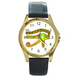 Horus Eye2 Round Gold Metal Watch