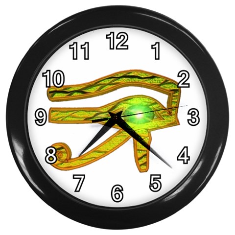 Horus Eye2 Wall Clock (Black with 12 white numbers) from ArtsNow.com Front