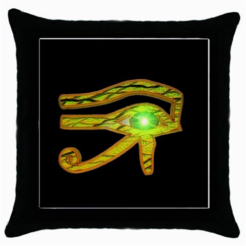 Horus Eye2 Throw Pillow Case (Black) from ArtsNow.com Front