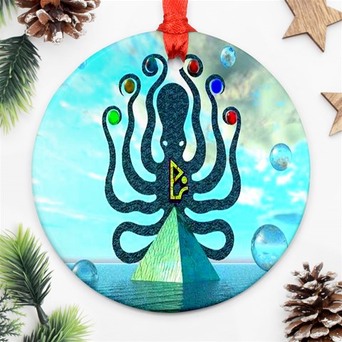 Star Nation Octopus Ornament (Round) from ArtsNow.com Front
