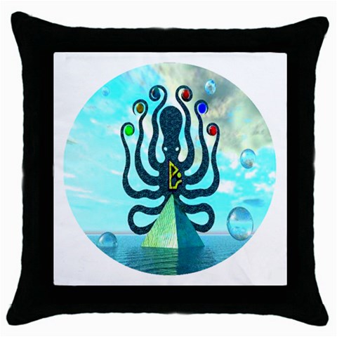 Star Nation Octopus Throw Pillow Case (Black) from ArtsNow.com Front