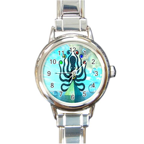 Star Nation Octopus Round Italian Charm Watch from ArtsNow.com Front