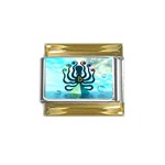 Star Nation Octopus Gold Trim Italian Charm (9mm)