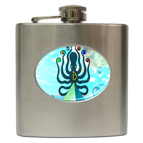 Star Nation Octopus Hip Flask (6 oz) from ArtsNow.com Front