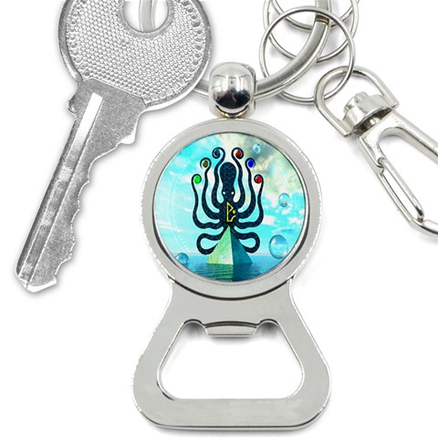 Star nation octopus  Bottle Opener Key Chain from ArtsNow.com Front