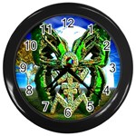 Nature Devas Wall Clock (Black with 12 black numbers)