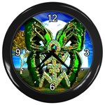 Nature Devas Wall Clock (Black with 4 white numbers)