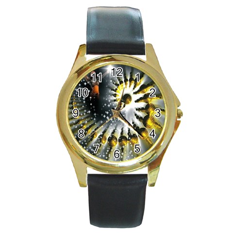 Celestial Goddess Round Gold Metal Watch from ArtsNow.com Front